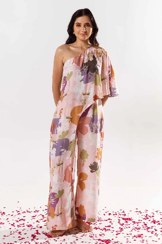 Marshmallow Pink Printed Camilla Jumpsuit