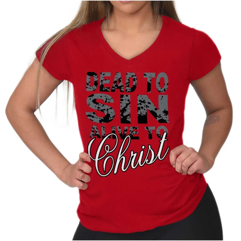 Dead to Sin Junior Fit V-Neck T-Shirt