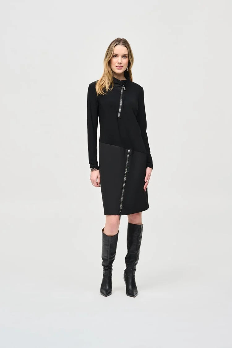 Joseph Ribkoff Black Silky Knit And Memory Cocoon Dress