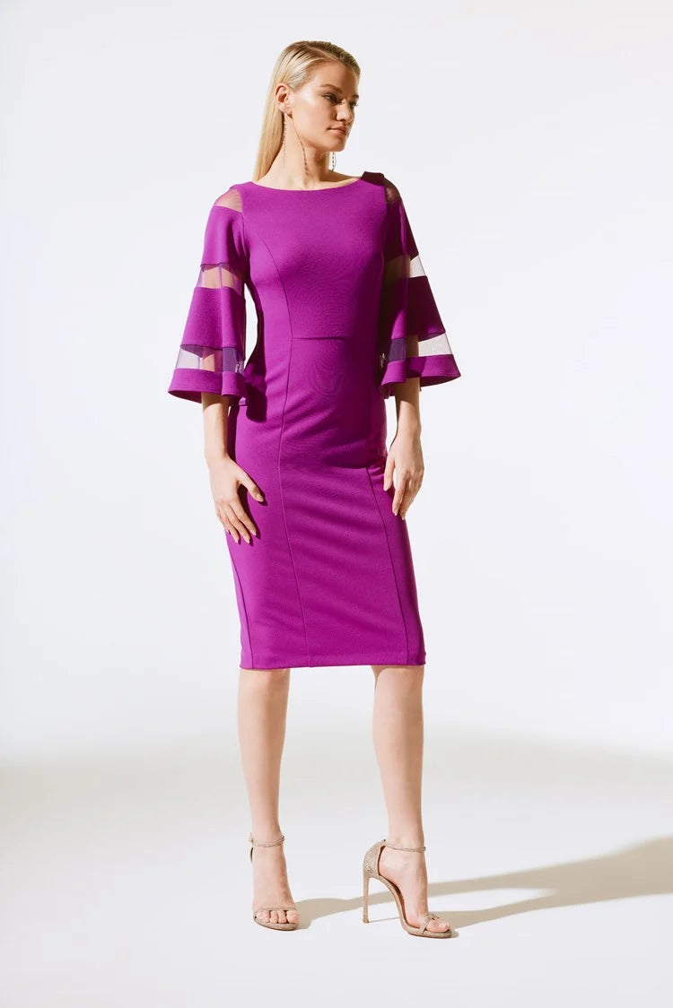 Joseph Ribkoff Empress Scuba Crepe with Mesh Sheath Dress