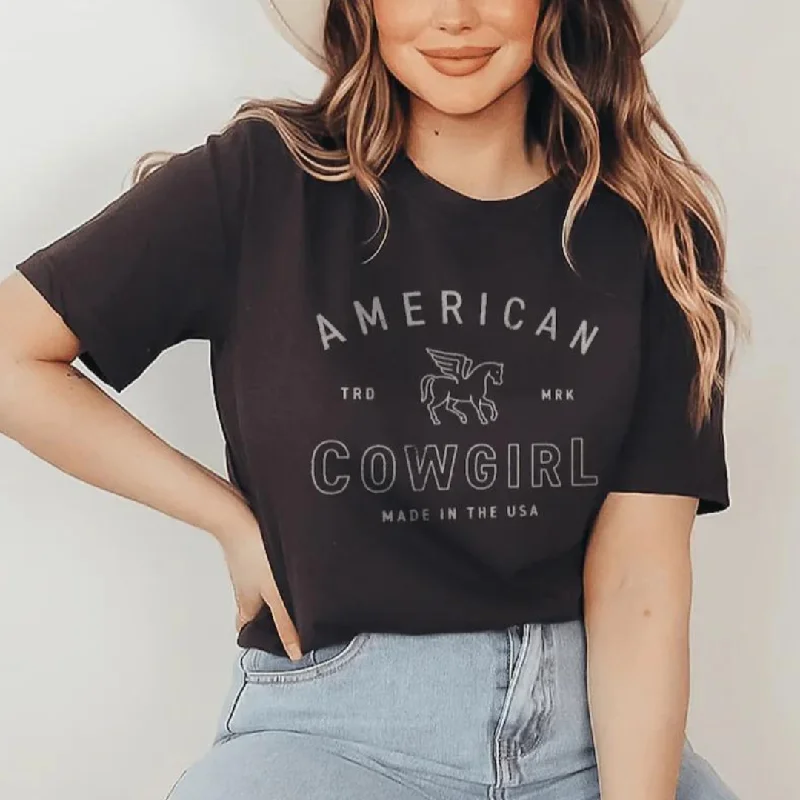 Online Exclusive | American Cowgirl Graphic Tee in Black