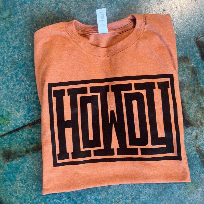 Online Exclusive | Howdy Printed Short Sleeve Graphic Tee in Harvest Heather Orange