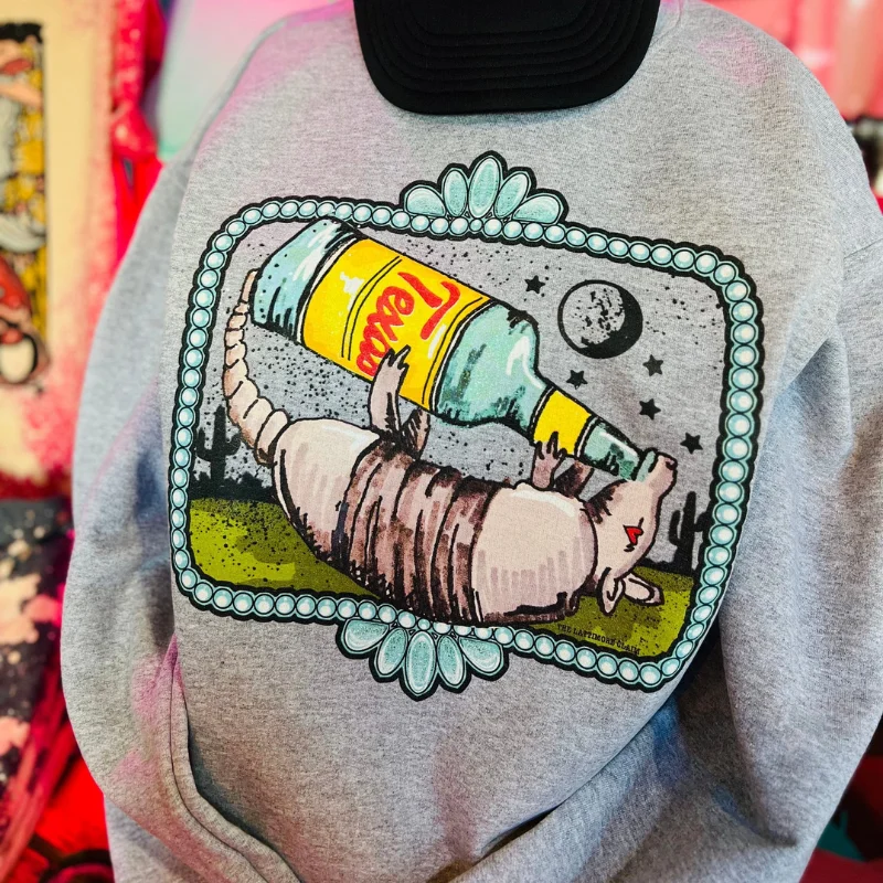 Online Exclusive | Topo Texas Armadillo Long Sleeve Graphic Sweatshirt in Grey