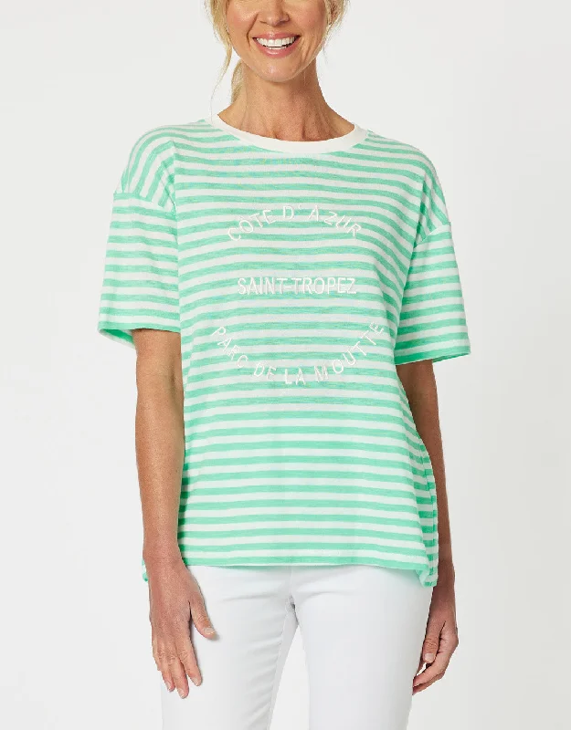 Saint Tropez Stripe Tee - Mint