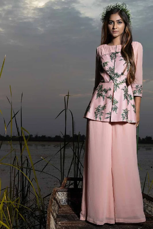 Rossa Pink Embroidered Jumpsuit