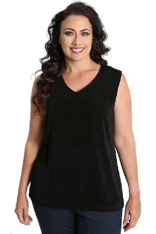 Vikki Vi Classic Black V-Neck Tank