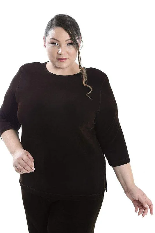 Vikki Vi Classic Chocolate 3/4 Sleeve Top