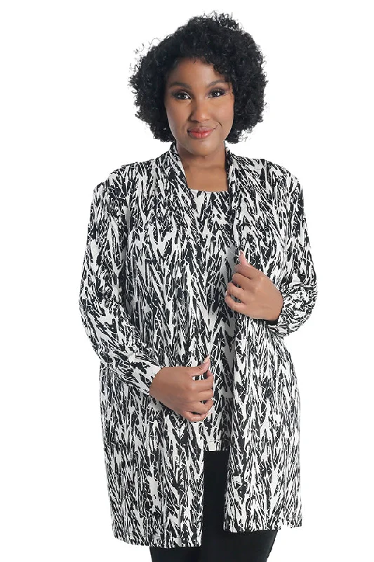 Vikki Vi Classic Glitzy Zebra Long Kimono Jacket