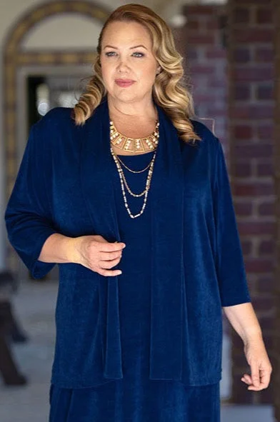 Vikki Vi Classic Royal Blue 3/4 Sleeve Kimono Jacket