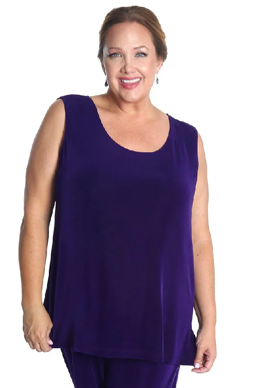 Vikki Vi Classic Royal Purple Sleeveless Tunic