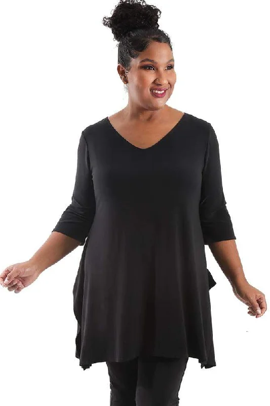 Vikki Vi Jersey Black Handkerchief Tunic