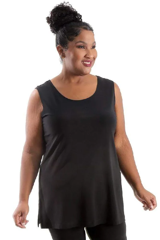 Vikki Vi Jersey Black Sleeveless Shell Tunic