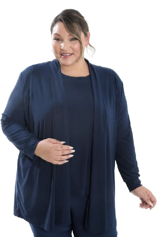 Vikki Vi Jersey Navy Long Kimono Jacket