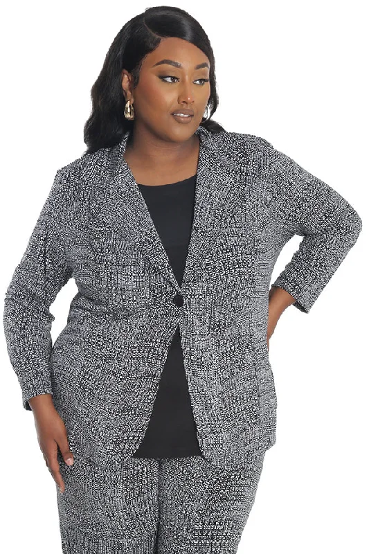 Vikki Vi Jersey Salt & Pepper Blazer