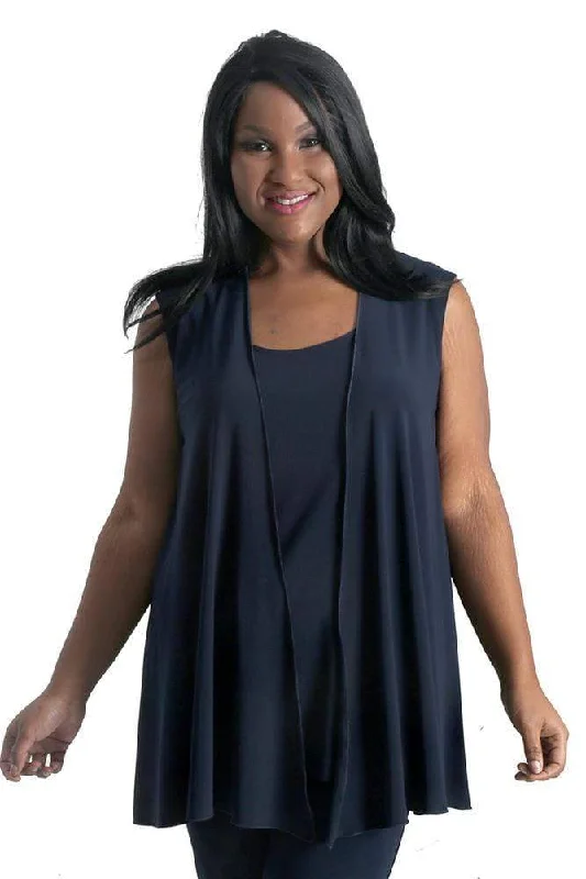 Vikki Vi Navy Jersey Swing Vest