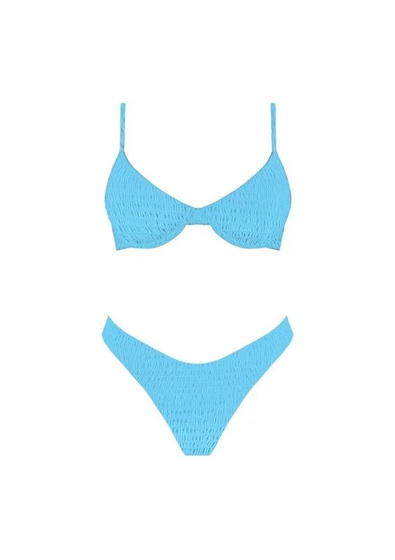 Aqua Destiny Smocked Bikini