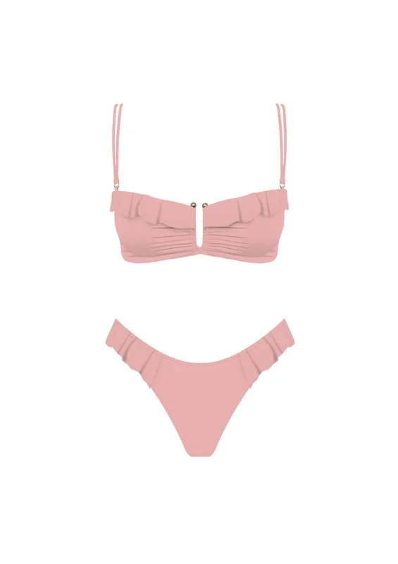 Pink Sands Two Piece Ruffle Bikini