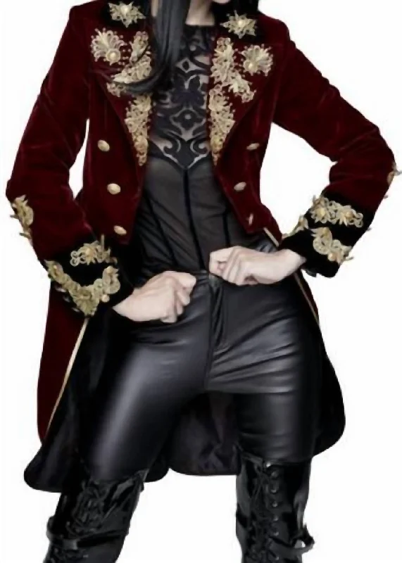 Women's Pirate Coat In Red