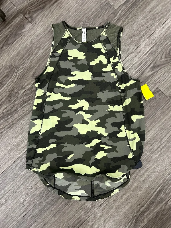 Athletic Tank Top By Lululemon In Camouflage Print, Size: 8