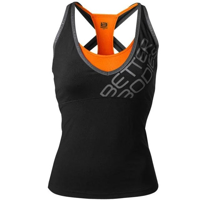 Better Bodies Support 2-Layer Top - Black-Orange