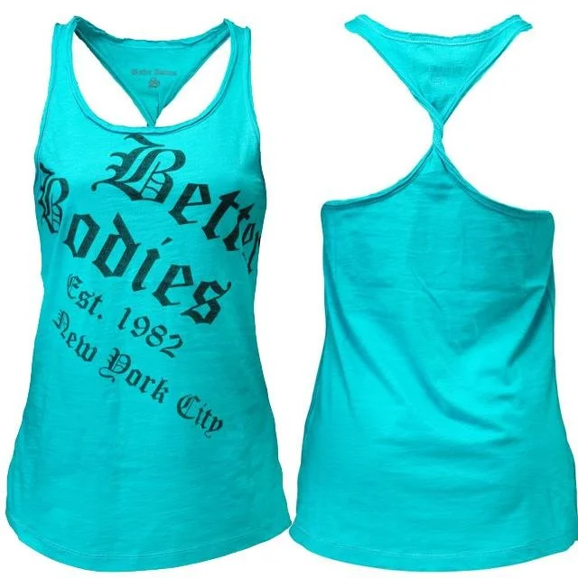 Better Bodies Twisted T-Back - Aqua Blue