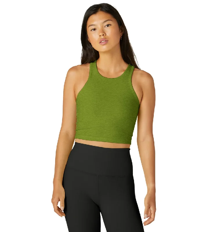 Beyond Yoga Focus Cropped Tank Fern Green Heather