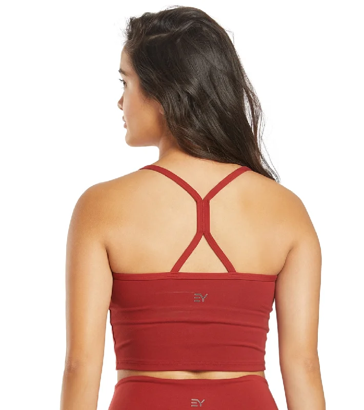 Everyday Yoga Unity Solid Crop Tank Auburn Red