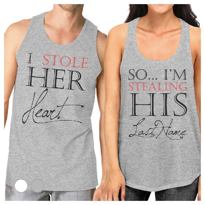 Stealing Last Name Matching Couple Tank Tops For Couples Gifts