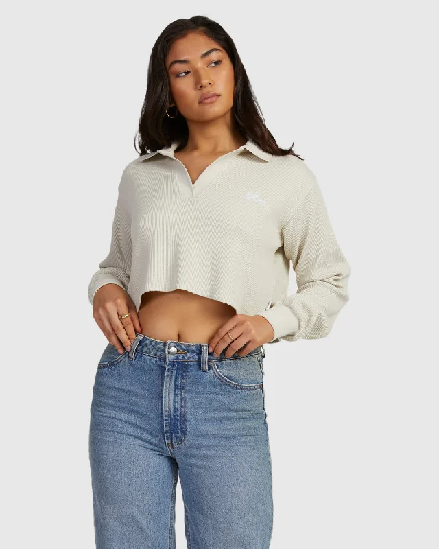 Waffle Vtg Long Sleeve Knit - Bone