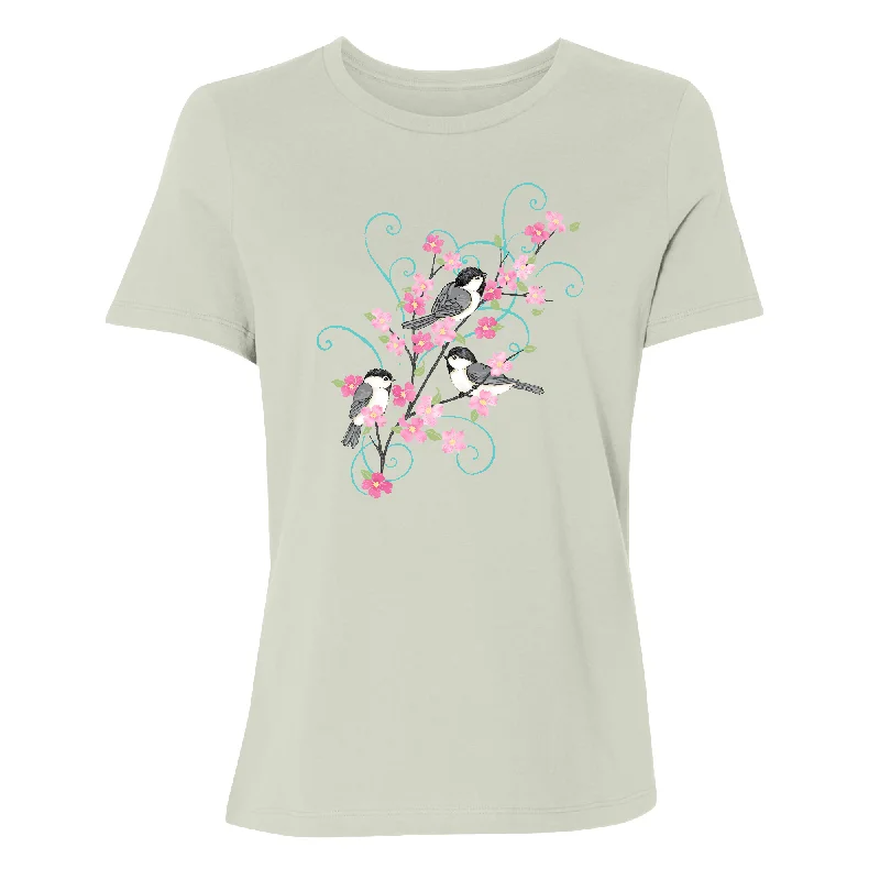 Chickadee Blossom Branch Women's T-Shirt