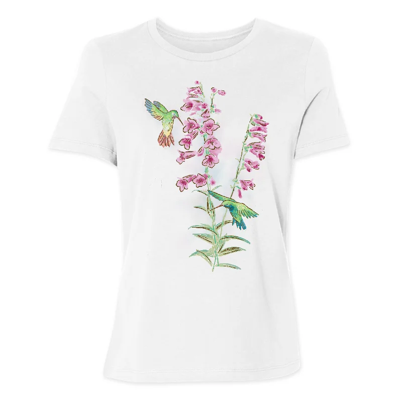 Hollyhocks And Hummers Women's T-Shirt