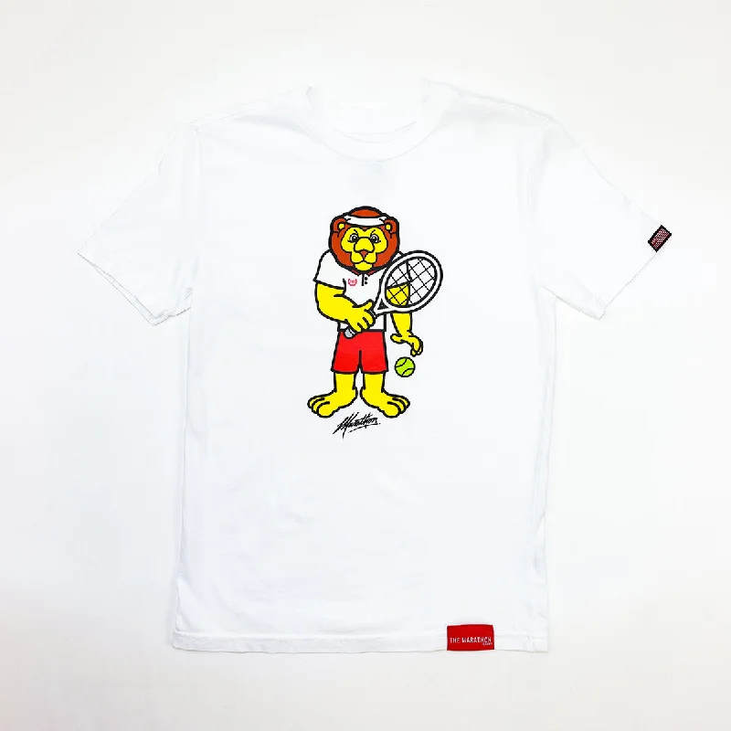 Leo Lion Tennis Kid's T-Shirt - White