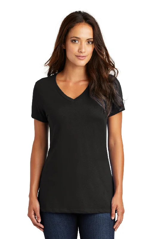 District Womens Perfect Weight Short Sleeve V-Neck T-Shirt - Jet Black