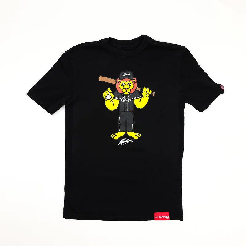 Leo Lion Baseball Kid's T-Shirt - Black