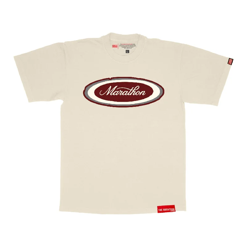 Marathon Emblem T-Shirt - Bone/Burgundy